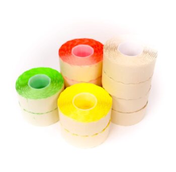 6 Rollen Preisetiketten 26x12mm div. Farben