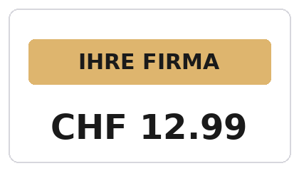Preisetikette mit Firmendruck – Beispiel mit Firmenname und Preis